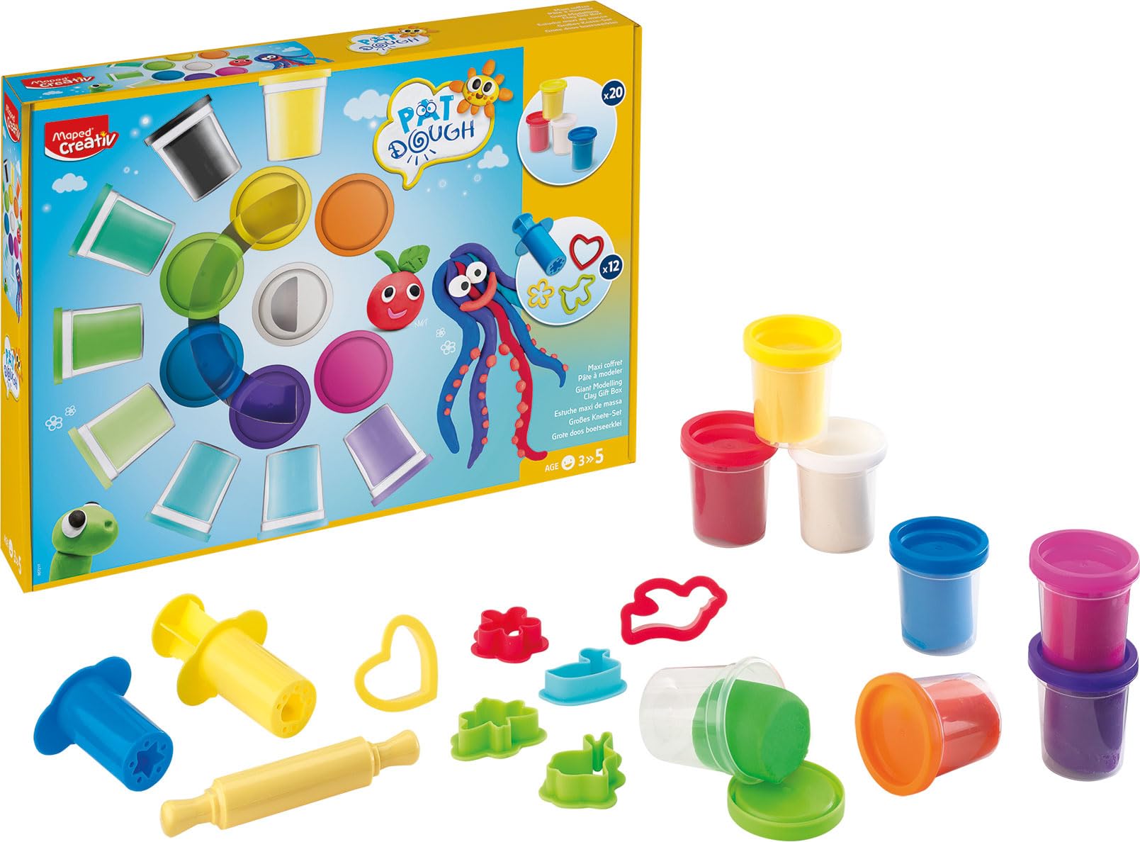 Set Pâte à Modeler Maxi Pat'dough Creativ Multicolore Maped 907217